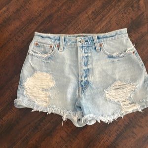Abercrombie & Fitch Annie High Rise Jean Shorts